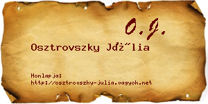 Osztrovszky Júlia névjegykártya